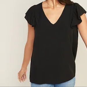 3/$15 - Flutter Sleeve V Neck Short Sleeve Top